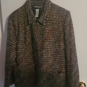 Sag Harbor Black and Gold Textured Jacket